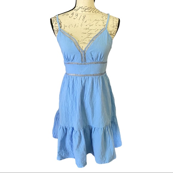 Dresses & Skirts - NWT Blue Babydoll Mini Tieback Dress Size Medium